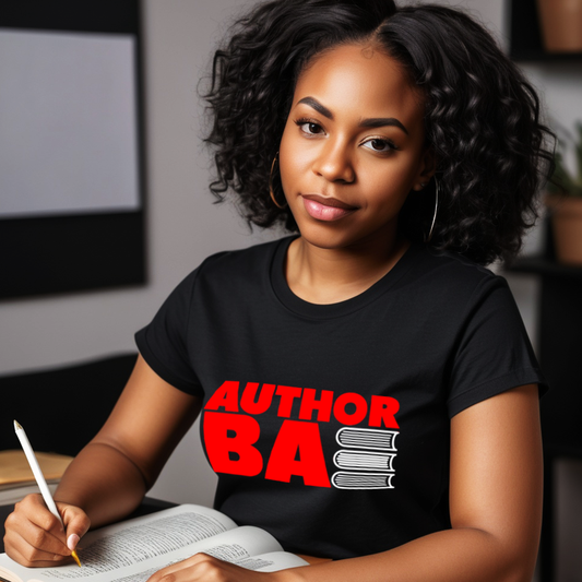 "Author Bae" Black & Red Tee
