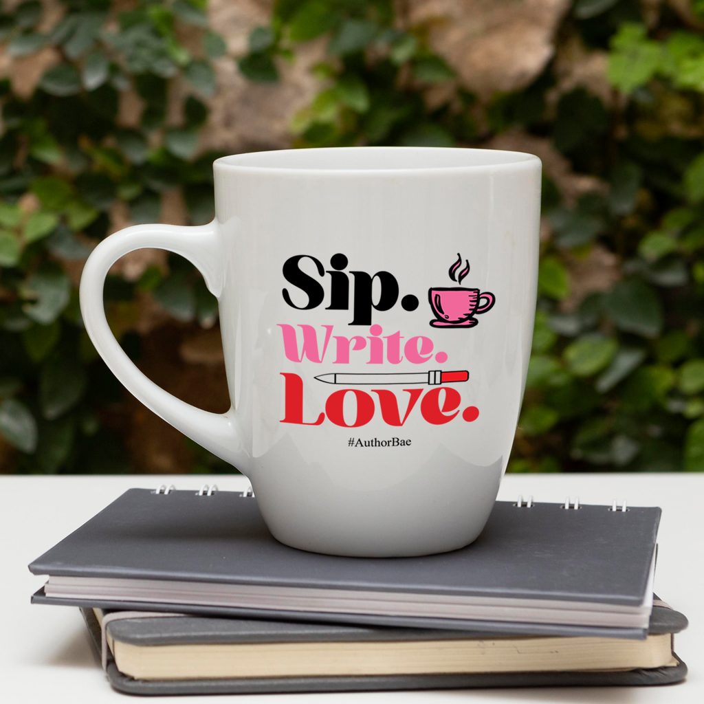 Sip. Write. Love. White Mug