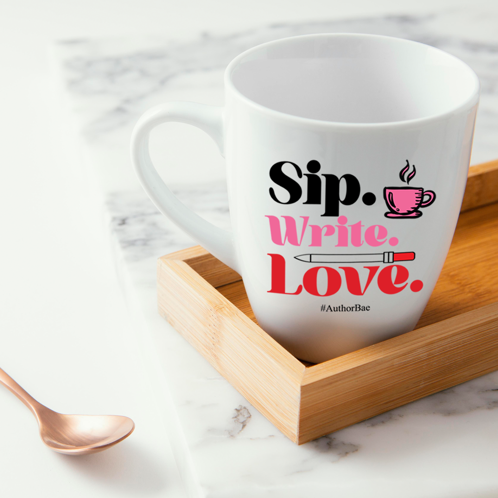 Sip. Write. Love. White Mug