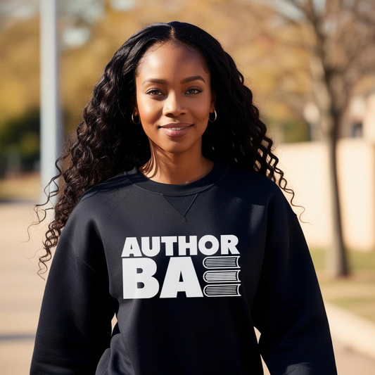 "Author Bae" White on Black Sweatshirt